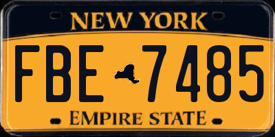 NY license plate FBE7485