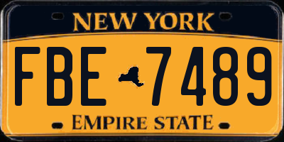 NY license plate FBE7489