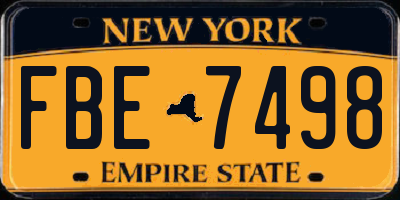 NY license plate FBE7498
