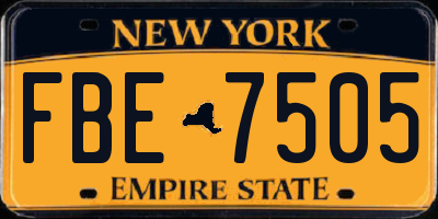 NY license plate FBE7505