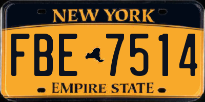 NY license plate FBE7514