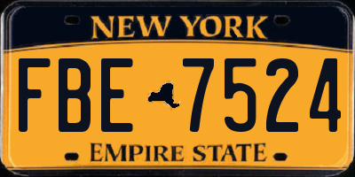 NY license plate FBE7524
