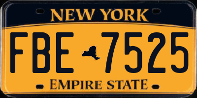 NY license plate FBE7525