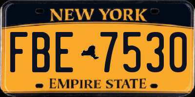 NY license plate FBE7530