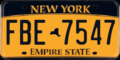 NY license plate FBE7547