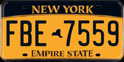 NY license plate FBE7559