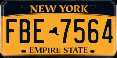 NY license plate FBE7564