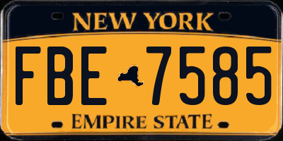 NY license plate FBE7585