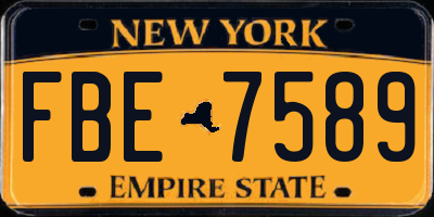 NY license plate FBE7589