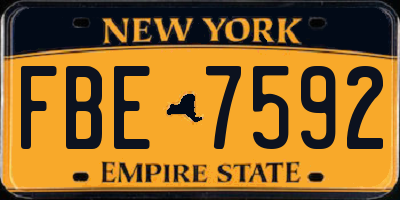 NY license plate FBE7592