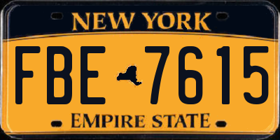 NY license plate FBE7615