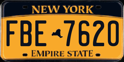 NY license plate FBE7620