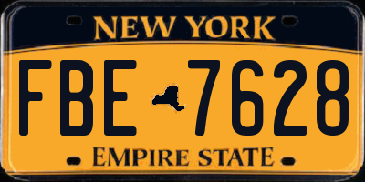NY license plate FBE7628