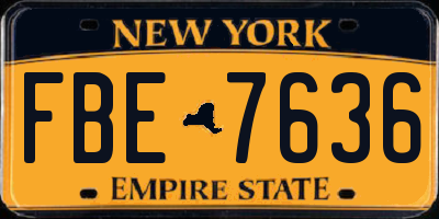 NY license plate FBE7636