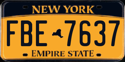 NY license plate FBE7637