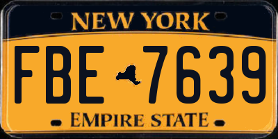 NY license plate FBE7639