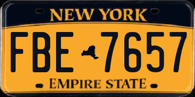 NY license plate FBE7657