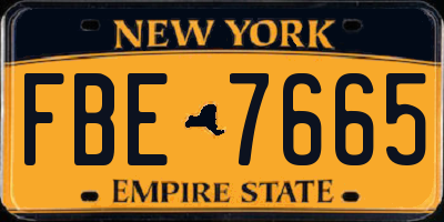 NY license plate FBE7665