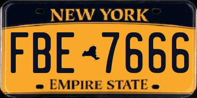NY license plate FBE7666