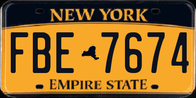 NY license plate FBE7674