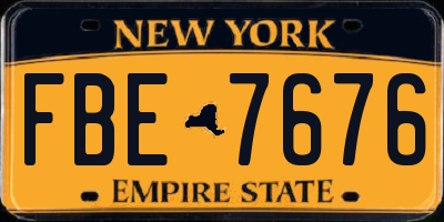 NY license plate FBE7676