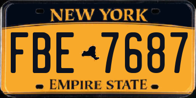 NY license plate FBE7687