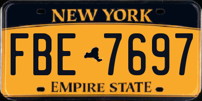 NY license plate FBE7697