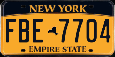 NY license plate FBE7704