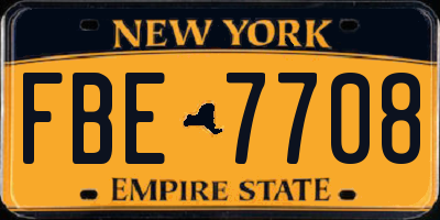 NY license plate FBE7708