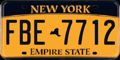 NY license plate FBE7712