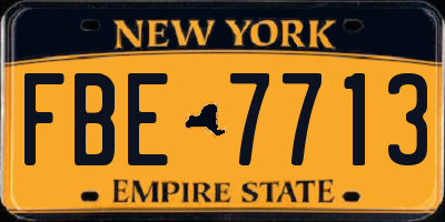 NY license plate FBE7713