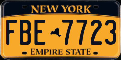 NY license plate FBE7723