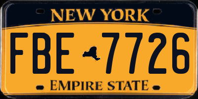 NY license plate FBE7726