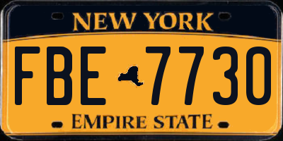 NY license plate FBE7730
