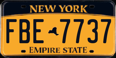 NY license plate FBE7737