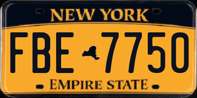 NY license plate FBE7750