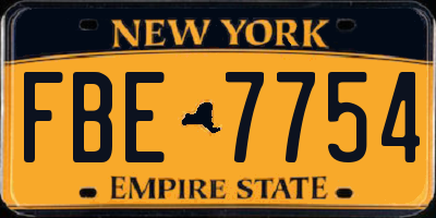 NY license plate FBE7754