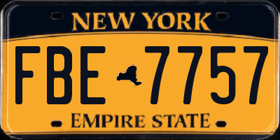 NY license plate FBE7757