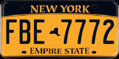 NY license plate FBE7772