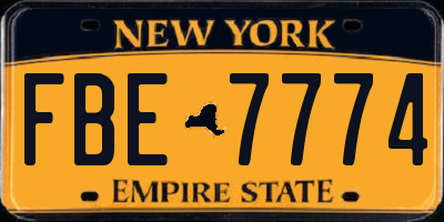 NY license plate FBE7774