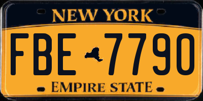 NY license plate FBE7790