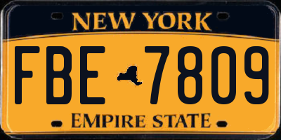 NY license plate FBE7809