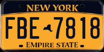 NY license plate FBE7818