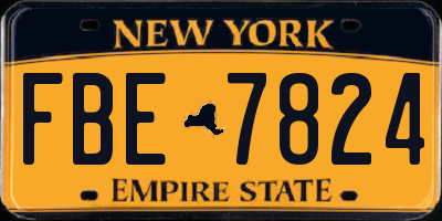 NY license plate FBE7824