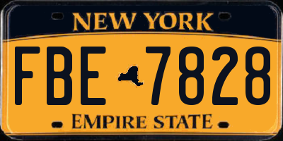 NY license plate FBE7828