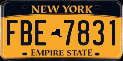 NY license plate FBE7831