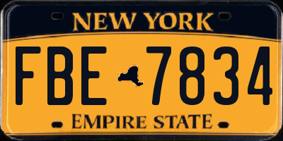 NY license plate FBE7834
