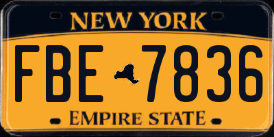 NY license plate FBE7836