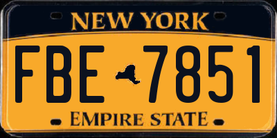 NY license plate FBE7851