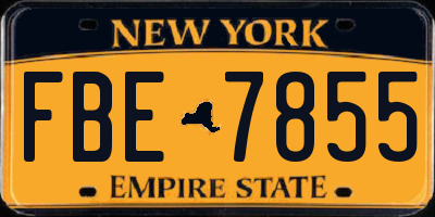 NY license plate FBE7855